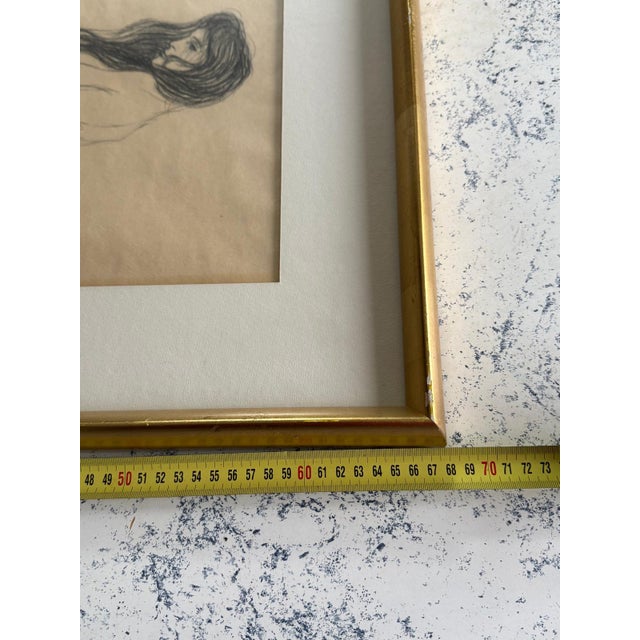 Gustav Klimt, Standing Female Nude, 1910s, Pencil Drawing, Framed For Sale - Image 13 of 15