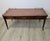 English Mid-Century Mahogany Coffee Table With Leather Top & Brass Gallery For Sale - Image 3 of 14