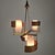 Black Mid-Century Italian Brass, Teak and Opaline Glass Chandelier attributed to Stilnovo, 1960s For Sale - Image 8 of 14