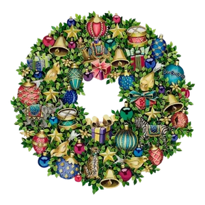 Trompe l'Oeil Holiday Wreath -- Medium