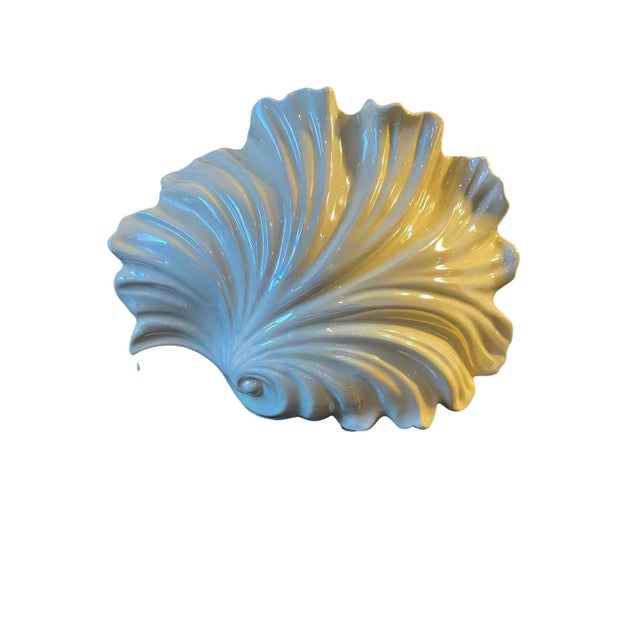 Vintage Art Deco Ceramic Shell Lamp For Sale - Image 12 of 12