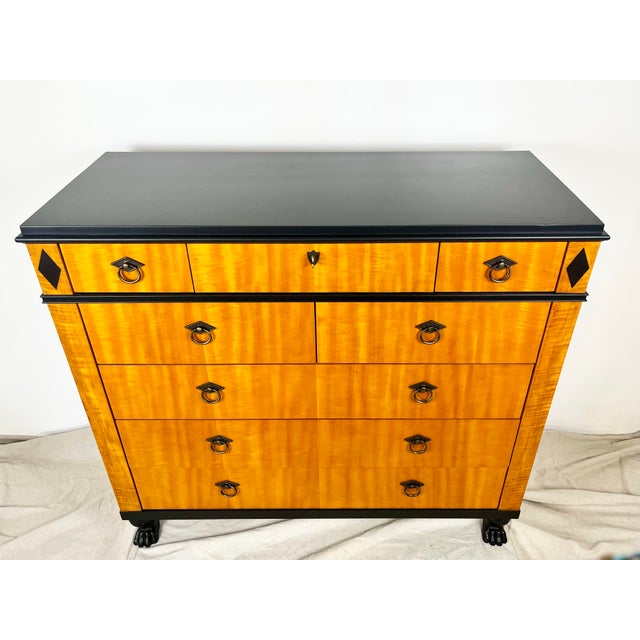 1990s Vintage Baker Furniture Biedermeier Style Chest of Drawers For Sale - Image 5 of 12