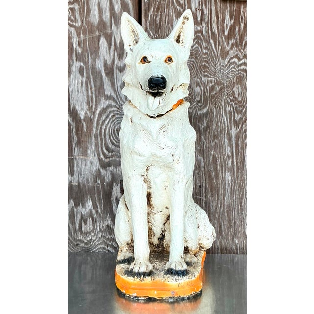 Add a whimsical touch to your décor with this vintage boho painted ceramic dog. Handcrafted with vibrant colors and...