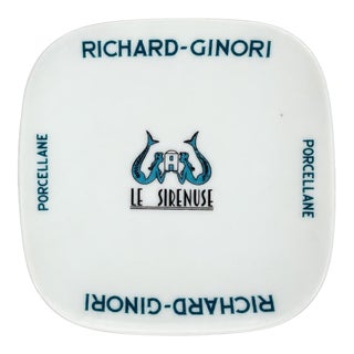 Vintage Le Sirenuse Hotel Positano Italy Richard Ginori Porcelain Ashtray Catchall Dish For Sale