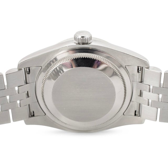Early 21st Century Rolex Datejust 36mm 116234 Tuxedo Dial Jubilee 18k White Gold Fluted Steel Watch For Sale - Image 5 of 10