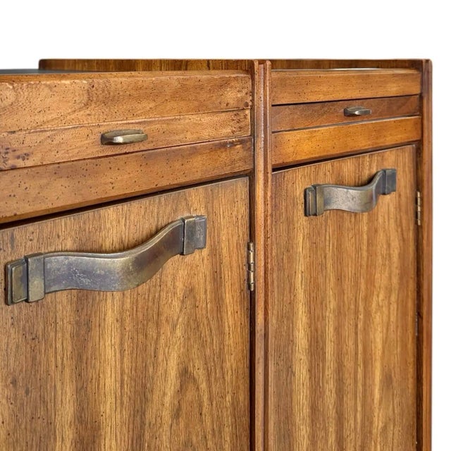 Late 1960s Modern Walnut Server and Dry Bar For Sale - Image 10 of 10