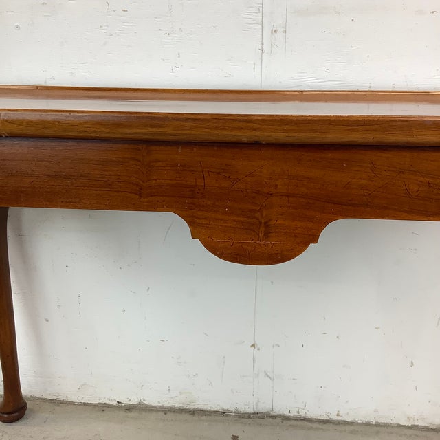 Queen Anne Style Cherry Console Table For Sale - Image 10 of 12