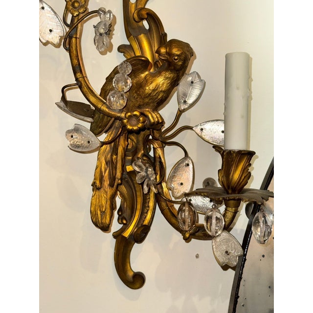 19th Century French Bagues Bronze Bird Sconces - a Pair For Sale In Dallas - Image 6 of 7