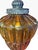 Amber Vintage Amber Textured Glass Swag Pendant Lamp With Decorative Metal Cage, Newly Rewired For Sale - Image 8 of 8