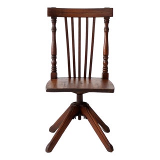 Antique Victorian Children's Swivel Desk Chair For Sale