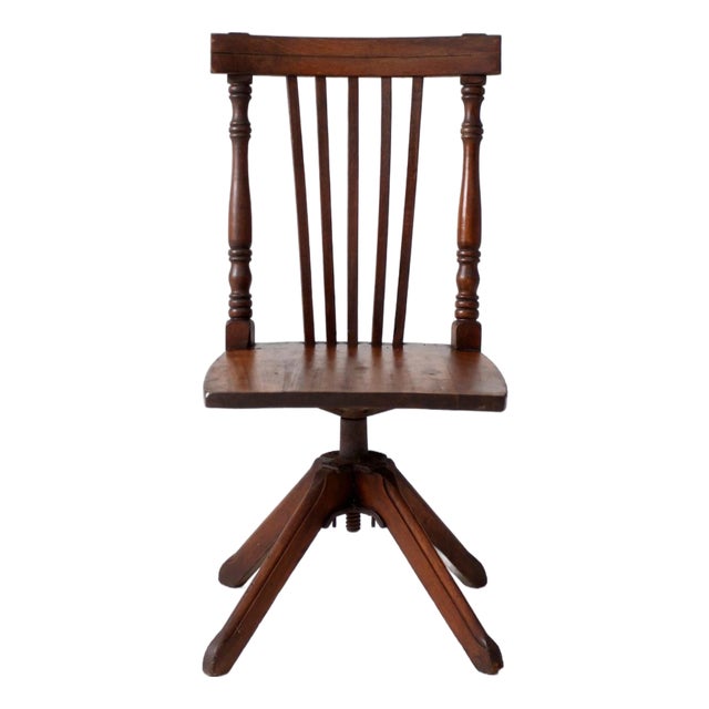 Antique Victorian Children's Swivel Desk Chair For Sale