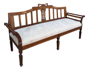 Antique 19c Swedish Gustavian Sofa Settee W Bow Motif