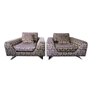Pair Thayer Coggin Lounge Chairs by Stanley Jay Friedman Model 1167-103 44" For Sale