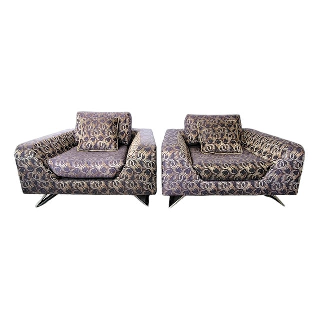 Pair Thayer Coggin Lounge Chairs by Stanley Jay Friedman Model 1167-103 44" For Sale