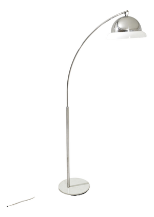 Mid-Century Modern Italian Chromed Brass and Acrylic Glass Arch Floor Lamp, 1970s