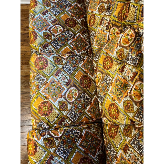 Vintage 1970s Hickory Lane Sofa + Chair Set – Groovy Retro Velour (Owosso Industries) For Sale In Dallas - Image 6 of 9