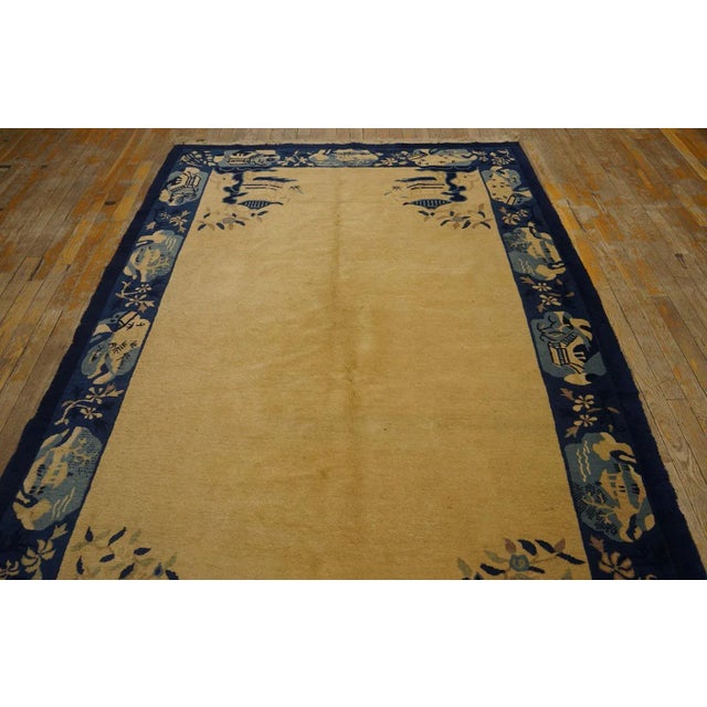 Late 19th Century Chinese Peking Carpet ( 5' x 7'10" - 153 x 239 cm ) Antique Peking Small Scatter Size Wool Ivory Rug,...