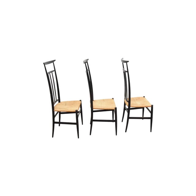 Chiavari Mid-Century Ebonized Chiavari Style High-Back Chair For Sale - Image 4 of 14