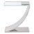 Custom Cantilevered Side Table W/ Starfire Glass Top in Polished Nickel For Sale