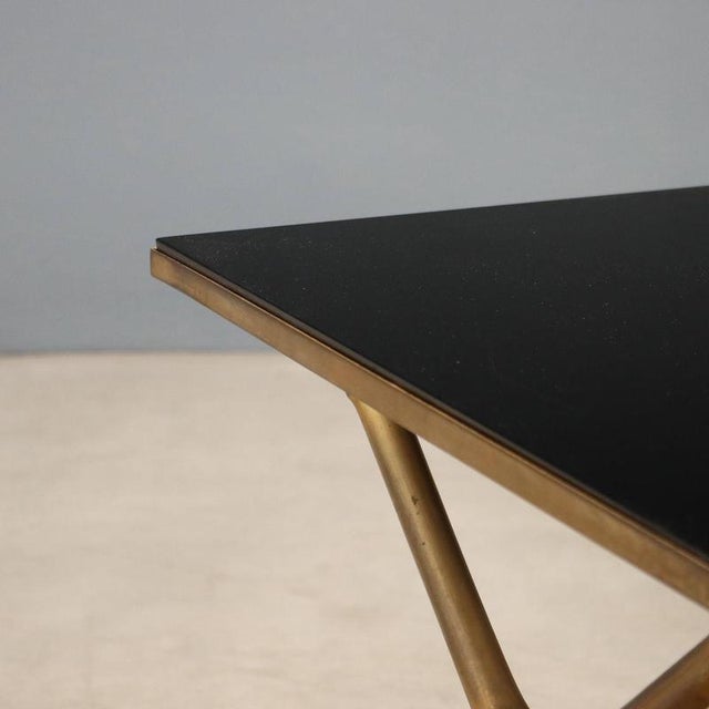 Coffee Table with Brass Base, 1950s For Sale - Image 3 of 8