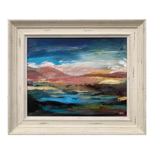 Colourful Expressive Abstract Mountain Landscape by Contemporary British Artist