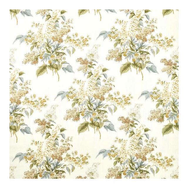 Sanderson Delphinium & Lilac Fabric in Meadow Moss - a sample For Sale