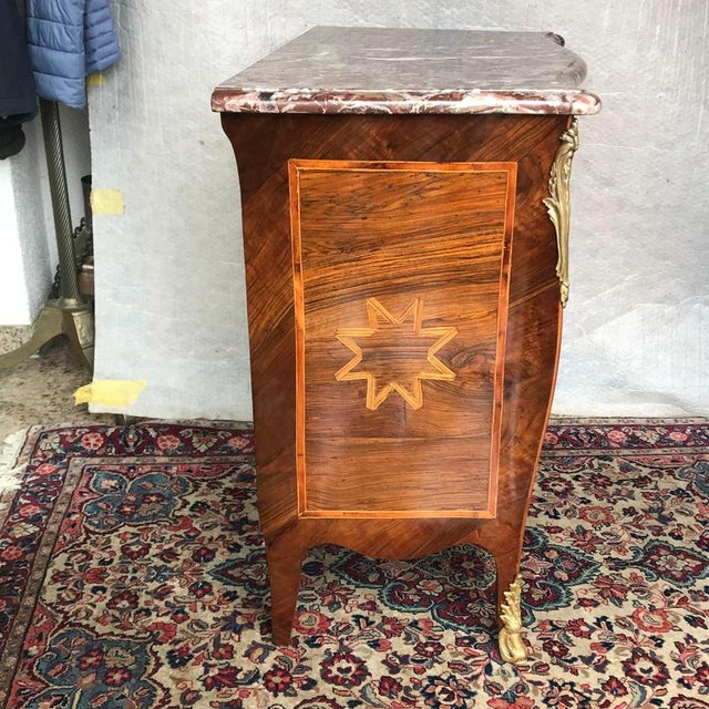 18th Century Antique Louis XV Chest of Drawers with Marble Top, 1760s For Sale - Image 5 of 9