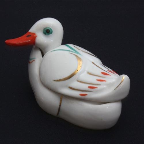 Ceramic Porcelain Mustard Utensil Duck For Sale - Image 7 of 14