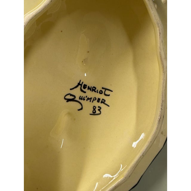 French Circa 1983 Henriot Quimper French Faience Serve-Ware, Set of Thirty-One For Sale - Image 3 of 12