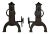 Antique Andirons Arts and Crafts Style - A Pair For Sale