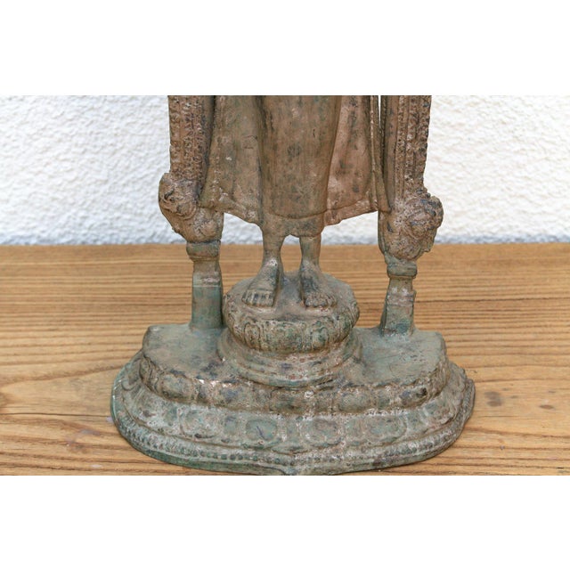 19th Century Exceptional Bronze Standing Buddha Shrine For Sale - Image 5 of 9