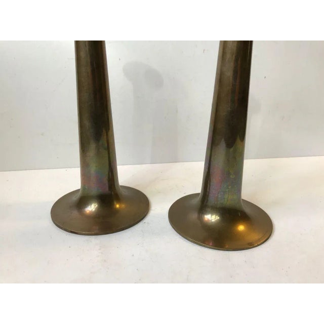 Mid-Century Modern Mid-Century Brass Candlesticks by Hans Bolling for Torben Ørskov, 1960s, Set of 2 For Sale - Image 3 of 9