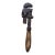 Vintage Stillson-Pattern Adjustable Pipe Wrench Classic Wooden Handle For Sale