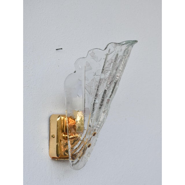 Vintage Italian Murano Glass Wall Lamps, Gold Plated, 1970s - Set of 2 For Sale - Image 16 of 18