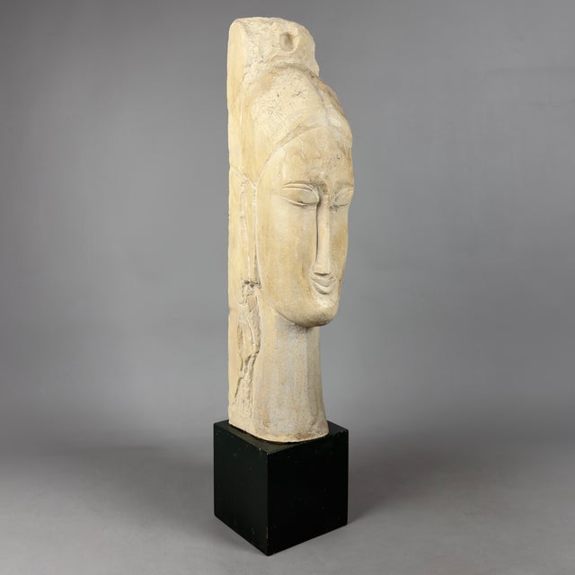 Large Vintage Lithoceramic Louvre Reproduction Head Sculpture after Modigliani, 20th Century For Sale - Image 6 of 14