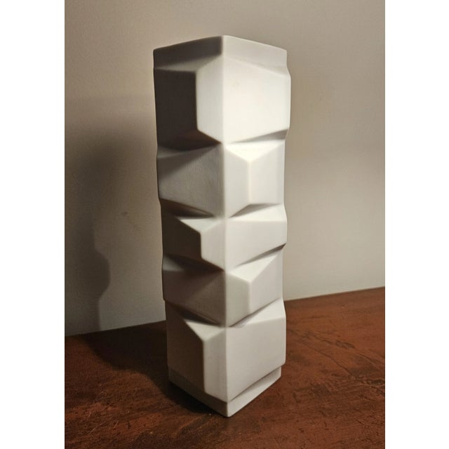 White Vintage Rosenthal/Hutschenreuther "Archais" Mid-Century Modern White Vase For Sale - Image 8 of 12