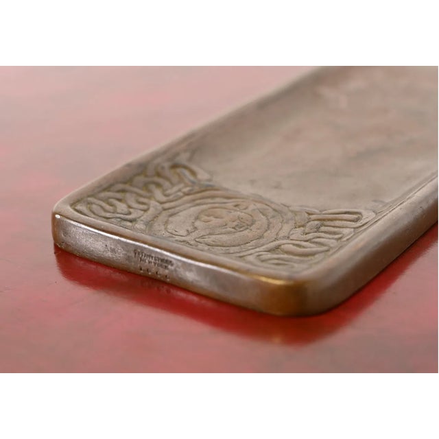 Tiffany Studios Bronze Zodiac Pen and Pencil Desk Tray, Signed and Numbered For Sale - Image 9 of 10