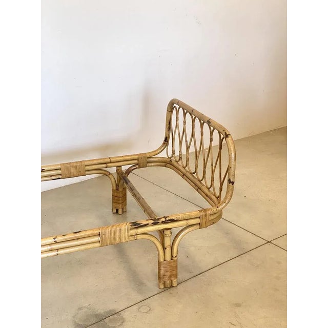 Light Yellow Bamboo Bed, 1970s For Sale - Image 8 of 11