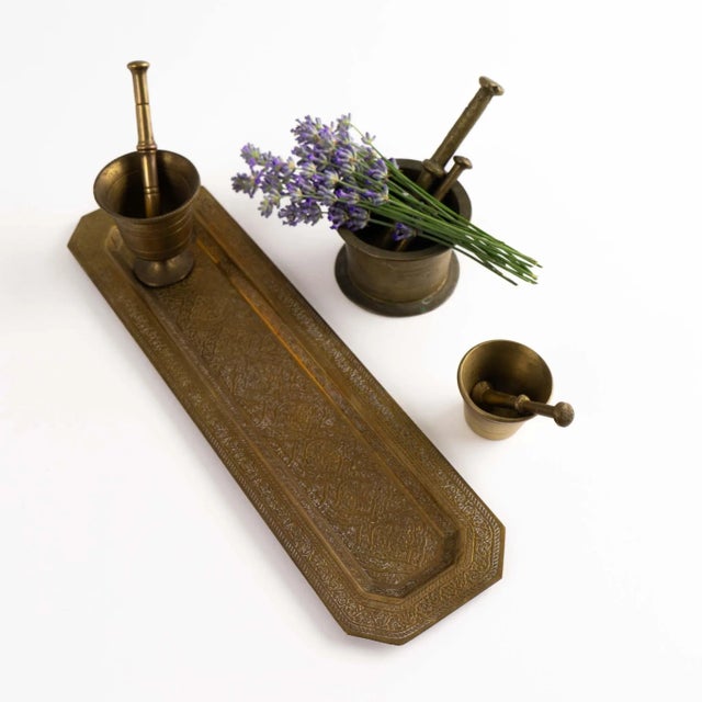 Vintage Miniature Brass Mortar & Pestle Collection For Sale - Image 11 of 12