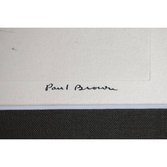 Paul Brown Fox-Hunter Clearing Brush Drypoint Etching Signed & Framed For Sale - Image 4 of 5