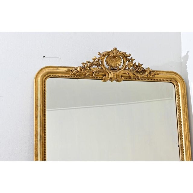 French 19th Century Louis Philippe Gilt Mantel Mirror For Sale - Image 4 of 11