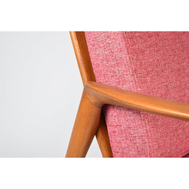 Scandinavian Pink Teak Armchair, 1960s For Sale - Image 4 of 5