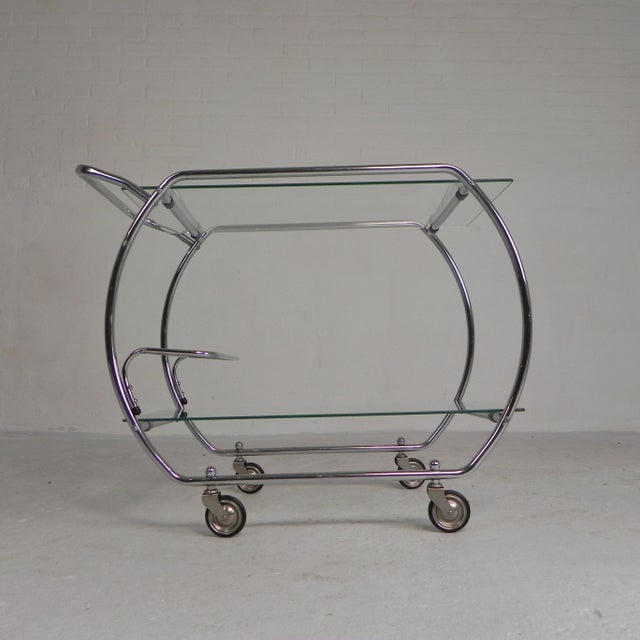 Art Deco Chrome Serving Cart, 1950s For Sale - Image 6 of 18