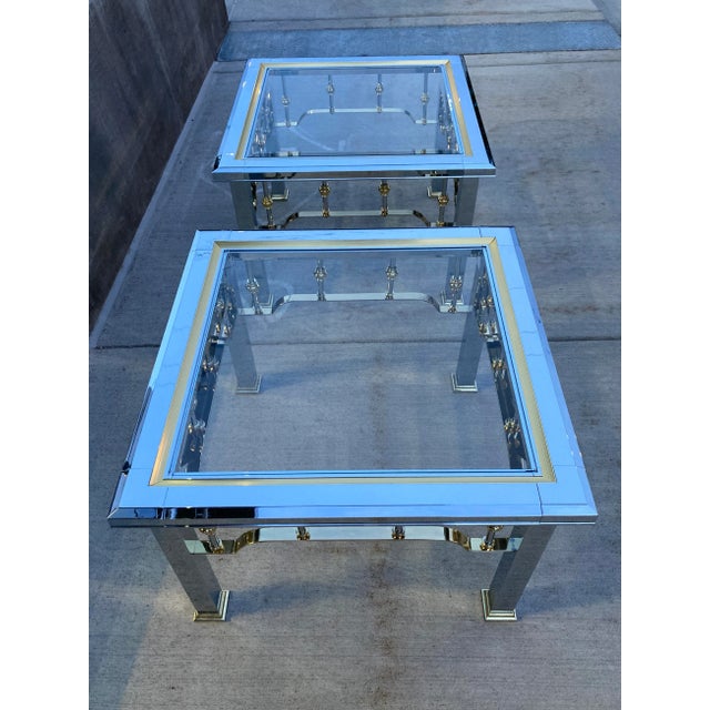 Erwin Lambeth Modern Chrome & Glass End Tables in Mastercraft - A Pair For Sale - Image 4 of 13