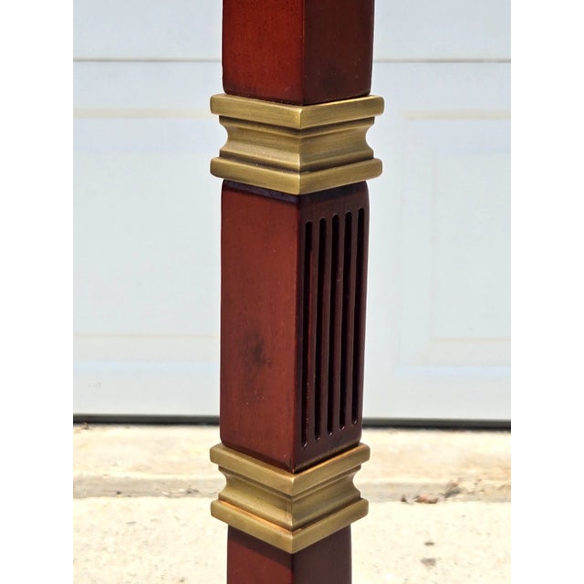 Brown Bombay Company Brass & Mahogany Quilt Rack or Towel Stand For Sale - Image 8 of 15