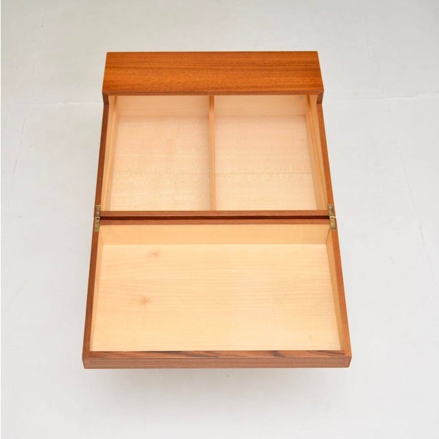 Vintage Swedish Teak Work Box / Side Table attributed to Sven Engstrom and Gunnar Myrstrand for Tingströms, 1960 For Sale - Image 4 of 14