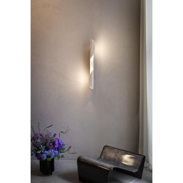 Oblong Torsade Ceramic Wall Lamp by Jennifer Midoz For Sale - Image 4 of 8