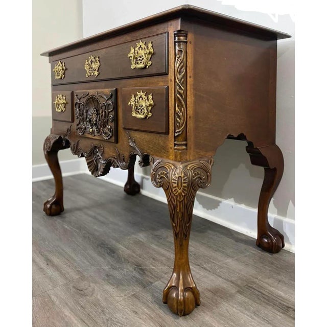 2010s Chippendale Kindel Winterthur Collection Clawfoot Mahogany Philadelphia Lowboy For Sale - Image 5 of 10