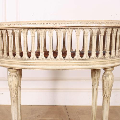 Interesting late 19th C beech jardiniere in original paint finish. 1890 Internal depth 20 cm This piece is designed in the...
