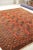 1940s Ersari Burnt Orange, Copper, Rust, Camel & Indigo Square Rug - 8.7 x 9.2 For Sale - Image 5 of 13